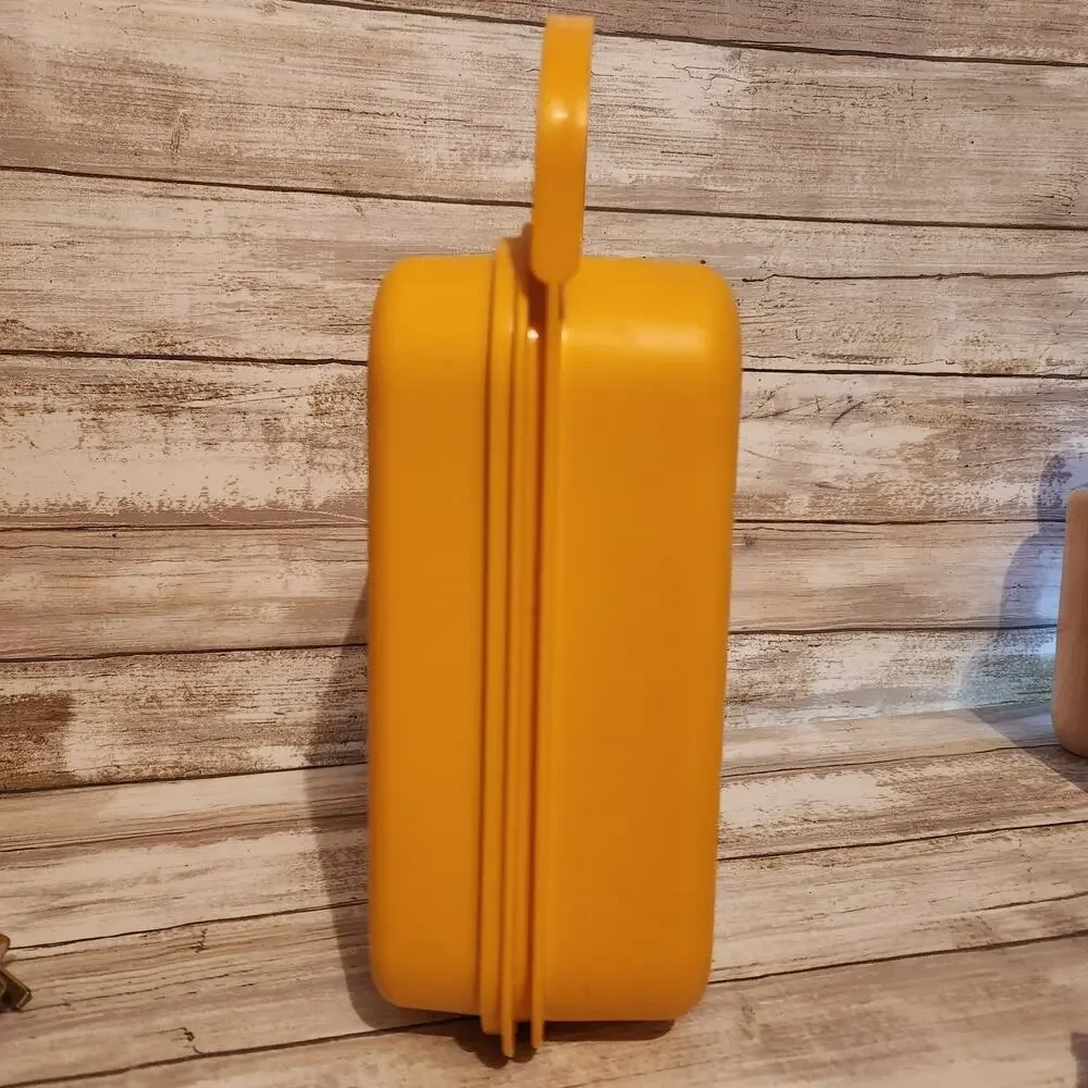 Vintage Tupperware Yellow Alphabet ABCs Stencil Case Lunch Box Storage Container